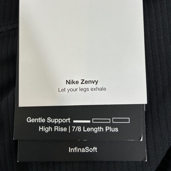 Nike Zenvy $110 Plus Size Ribbed High Waisted Dri-FIT Leggings Black 1X - Picture 15 of 16